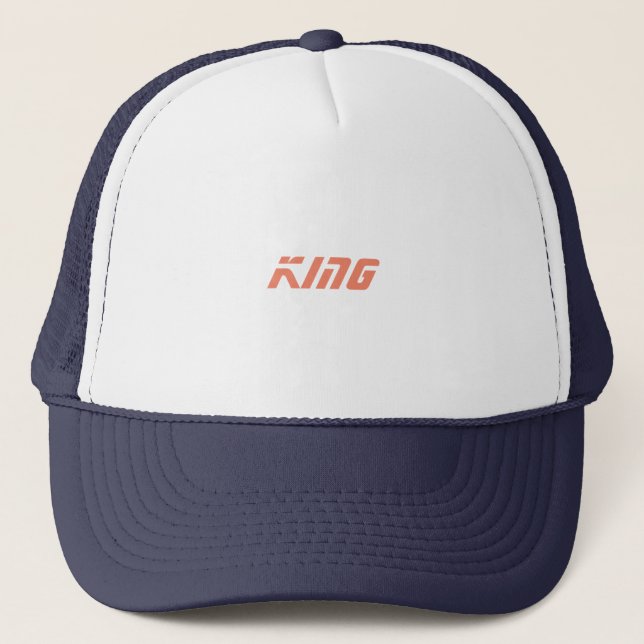 Anpassad Kung text namn Caps Hattar Cool Trucker Keps (Framsida)