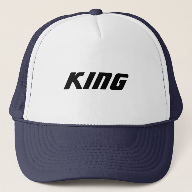 Anpassad Kung text namn Caps Kepsar Cool Trucker (Framsida)