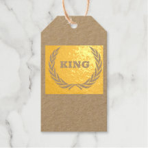 Anpassad kung text Premium Kraft Guld Folie Presen