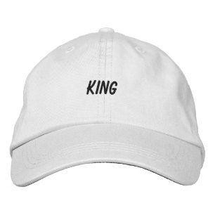 Anpassad kung text Vit Färg Trevlig Broderad Keps