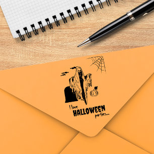 Anpassad Kuslig Skrämmande Skelett Rolig Halloween Självfärgande Stämpel