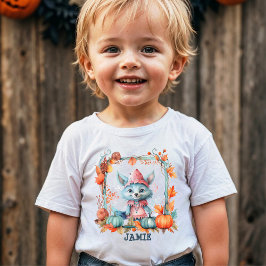 Anpassad Kuslig Söt Räv Pumpafält Halloween T Shirt
