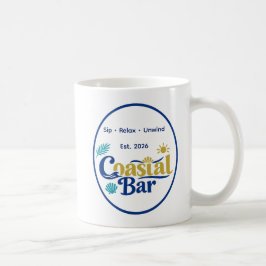 Anpassad kustnära bar Azure Retreat oval ram Kaffemugg