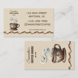 Anpassad kustnära café-varumärkning  visitkort
