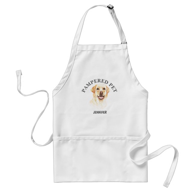 Anpassad Labrador Retriever Pet Groomer Apron Förkläde (Framsidan)