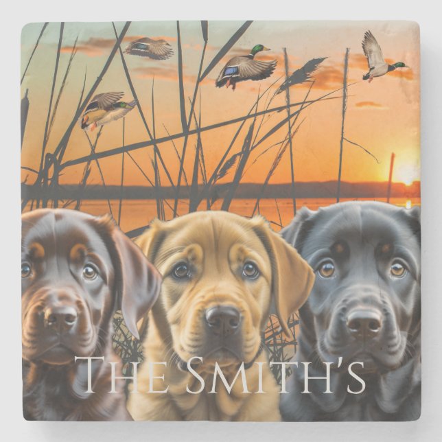 Anpassad Labrador Retriever Puppy Stenunderlägg (Framsidan)