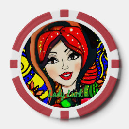 Anpassad Lady Luck 4 för parens speltvåning  Poker Marker