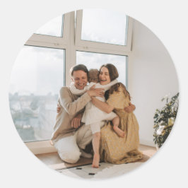 Anpassad, Lägg till foto och text Runt Klistermärke