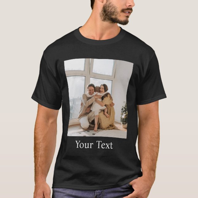Anpassad, Lägg till foto och text T Shirt (Framsida)