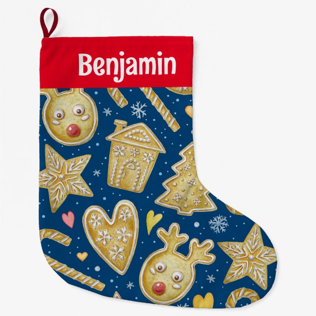 Anpassad lagning av julkakor stor julstrumpa (Framsidan)