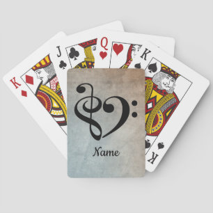 Anpassad Lakan-musik för Rensning av Bass Clef Hea Casinokort