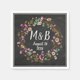 Anpassad landstillstånd blomsterkrans konstmotiv pappersservett