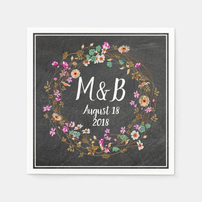 Anpassad landstillstånd blomsterkrans konstmotiv pappersservett (Framsidan)