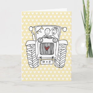 Anpassad lantbröllopsfest på Custom Tractor Countr Kort