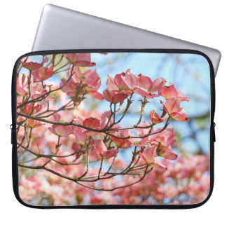Anpassad laptopsleeve Blå Himmel Rosa Dogwood Träd Laptop Sleeve