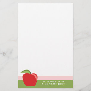 Anpassad lärare Äpple med modernt äpple Brevpapper