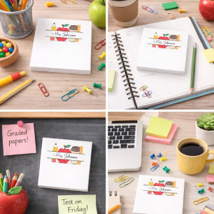 Anpassad lärarens namn Applepennal Linjal Post-it Block