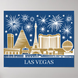 Anpassad Las Vegas Strip Stadssiluett Vintage stad Poster