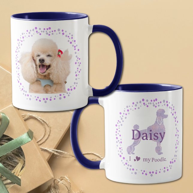 Anpassad Lavendel Poodle Mugg Foto Personlig (Skapare uppladdad)