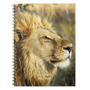 Anpassad Lejon chef Wildcat African Wildlife Anteckningsbok Med Spiral
