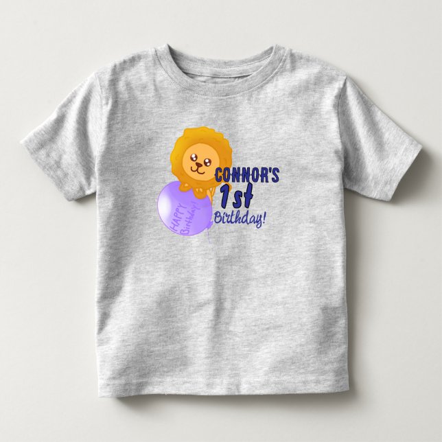 Anpassad lejon-tema födelsedags T-shirt (Framsida)
