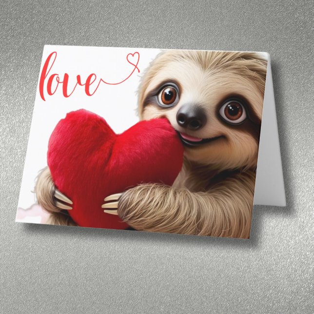 Anpassad Lentoälskling Alla Hjärtans Dag Slothmate Helgkort (Skapare uppladdad)