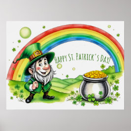 Anpassad Leprechaun Gnome St. Patrick's Day Shamro Poster