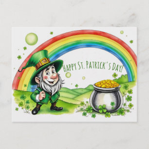Anpassad Leprechaun Gnome St. Patrick's Day Shamro Vykort