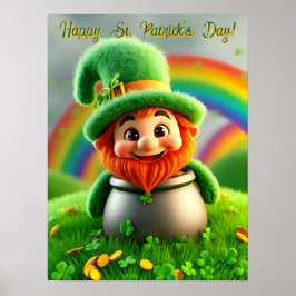 Anpassad Leprechaun Gnome St. Patricks Day Shamroc Poster