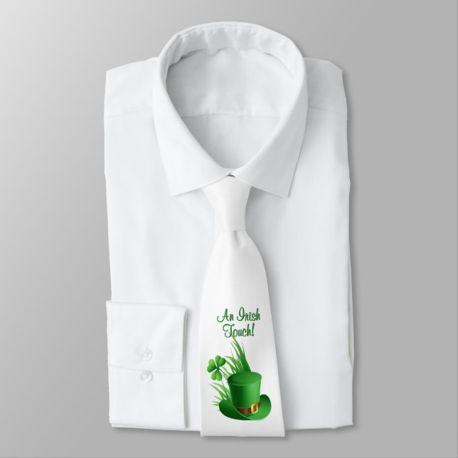 Anpassad Leprechaun Nejlika Hatt i Gräs Slips (Bunden)