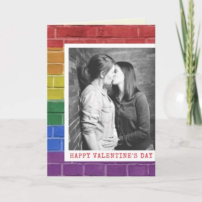 Anpassad LGBT Pride-älsklingkort med foto Kort (Framsida)