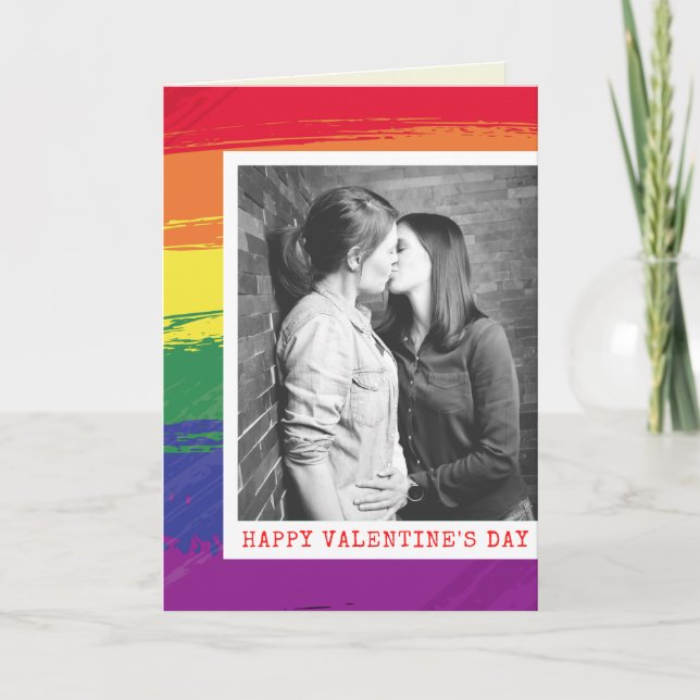 Anpassad LGBT stolthetstema valentinuskort med fot Kort (Framsida)