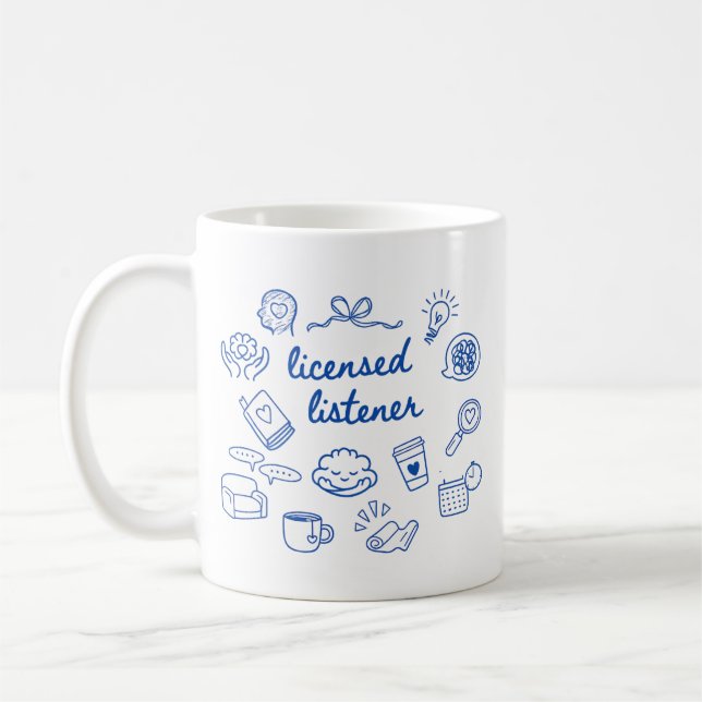 Anpassad licensierad lyssnar-mugg-gåva för ny tera kaffemugg (Vänster)