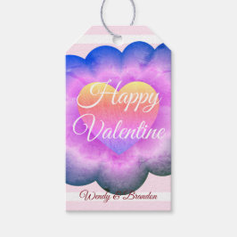 Anpassad lila blomma Glad Valentine-presenttagg Presentetikett