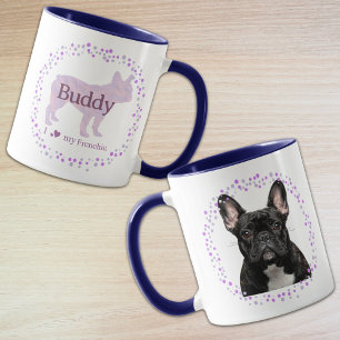 Anpassad lila fransk bulldogg mugg Foto