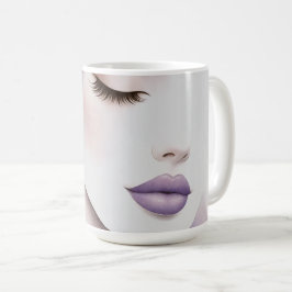 Anpassad lila violett kvinna elegant skönhet kaffemugg