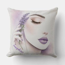 Anpassad lila violett kvinna elegant skönhet kudde