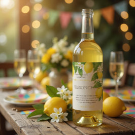 Anpassad limoncelloflasketikett för födelsedagar vinflaska etikett