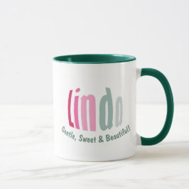 Anpassad "Linda" i Eucalyptus Grönt, Ro Rosa Mugg