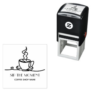 Anpassad Linjekonst kaffemugge Kaffebar Självfärgande Stämpel