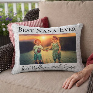 Anpassad linne Bästa farmor någonsin Foto Prydnadskudde