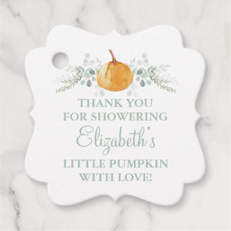 Anpassad liten pumpa Neutral baby shower Gåvor Etiketter