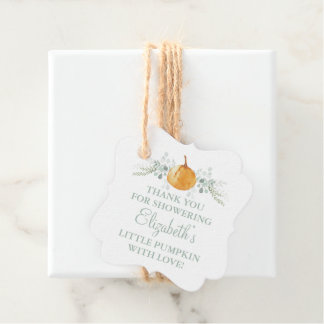 Anpassad liten pumpa Neutral baby shower Gåvor Etiketter