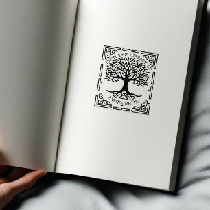 Anpassad Livets Träd Från Biblioteket Stämpel