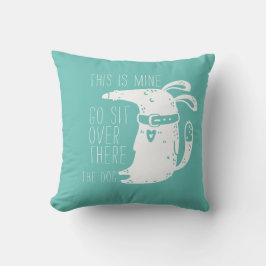 Anpassad ljus Rolig hund ljusblå kugghjul Kudde