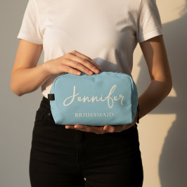 Anpassad ljusblå brudtärna tackväska present