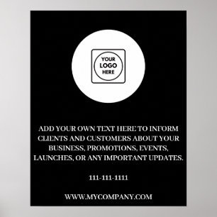 Anpassad logotext Branding Minimal svart design Poster