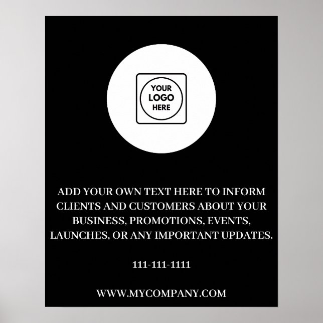 Anpassad logotext Branding Minimal svart design  Poster (Framsidan)