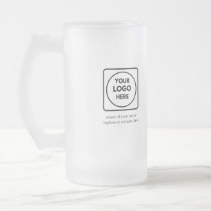 Anpassad logotext Frostad ölmugg för reklam Frostat Ölglas