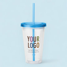 Anpassad logotyp Akryl Tumbler med sugrör utan min